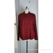 Wholesale Ladies Red And Black Checked Shirts